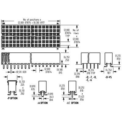 40 Position Receptacle Connector Surface Mount - 3