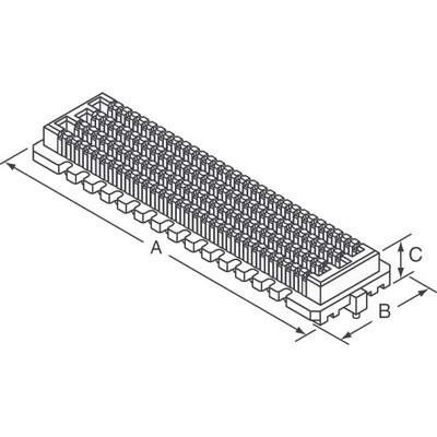 400 Position Connector High Density Array, Male Surface Mount Gold - 1