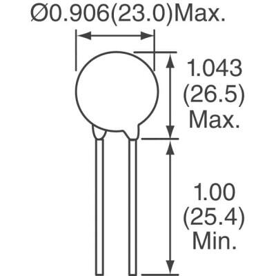 430 V 6.5 kA Varistor 1 Circuit Through Hole Disc 20mm - 3
