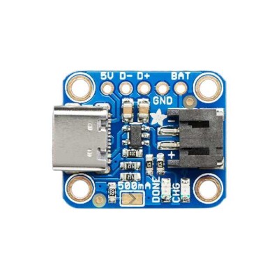 Adafruit Micro-Lipo Charger for LiPoly Batt with USB Type C Jack - 1