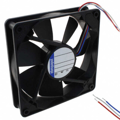 Fan Tubeaxial 12VDC Square - 119mm L x 119mm H Ball 100.1 CFM (2.80m³/min) 3 Wire Leads - 2