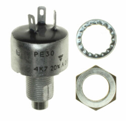 4.7k Ohm 1 Gang Linear Panel Mount Potentiometer 1.0 Turns Cermet 3W Solder Lug - Vishay Sfernice