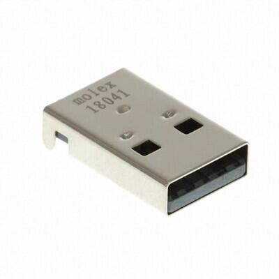 USB-A (USB TYPE-A) USB 2.0 Plug Connector 4 Position Surface Mount, Right Angle; Through Hole - 1