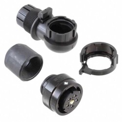 5 (4 Power + PE) Position Circular Connector Plug, Female Sockets Solder Cup - JAE Electronics