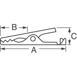 5 A Non-Insulated Alligator, Micro Test Clip Steel 0.220
