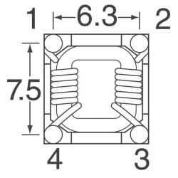 5 µH @ 100 kHz 2 Line Common Mode Choke Surface Mount 500 Ohms @ 130 MHz 5A DCR 5.5mOhm - 2