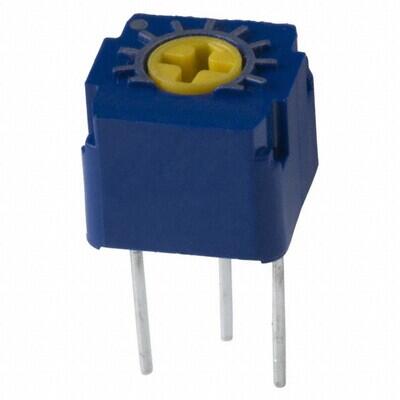 5 kOhms 0.5W, 1/2W PC Pins Through Hole Trimmer Potentiometer Cermet 1.0 Turn Top Adjustment - 1