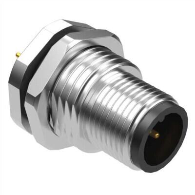 5 Position Circular Connector Plug, Male Pins Solder - 1