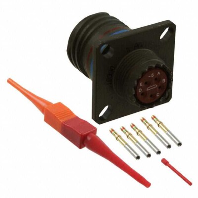 5 Position Circular Connector Receptacle, Female Sockets Crimp - 1