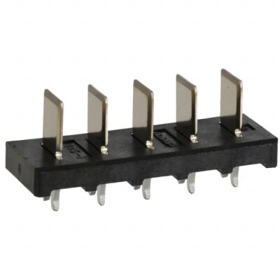 5 Position Header, Male Blades Connector Kinked Pin 0.197