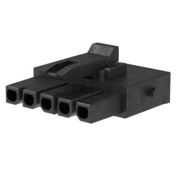 5 Position Rectangular Housing Connector Receptacle Black 0.118