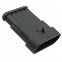 5 Position Rectangular Housing Connector Receptacle Black 0.236