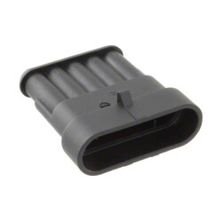 5 Position Rectangular Housing Connector Receptacle Black 0.236