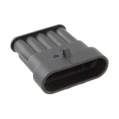 5 Position Rectangular Housing Connector Receptacle Black 0.236