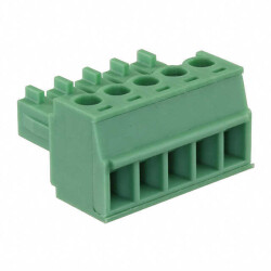 5 Position Terminal Block Plug, Female Sockets 0.150