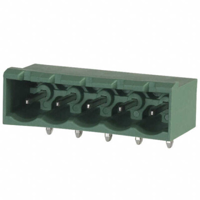 5 Position Terminal Block Header, Male Pins, Shrouded (4 Side) 0.200