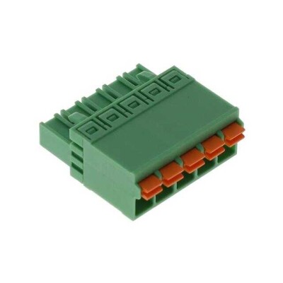 5 Position Terminal Block Plug, Female Sockets 0.200