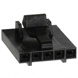 5 Rectangular Connectors - Housings Receptacle Black 0.100