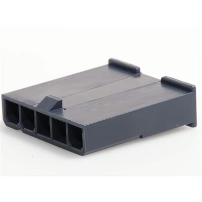 5 Rectangular Connectors - Housings Plug Black 0.165