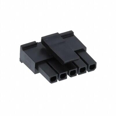 5 Rectangular Connectors - Housings Receptacle Black 0.118