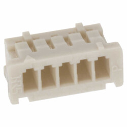 5 Rectangular Connectors - Housings Receptacle Beige 0.049