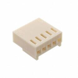 5 Rectangular Connectors - Housings Receptacle White 0.100