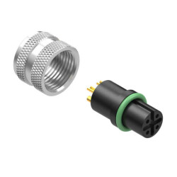 4 Position Circular Connector Receptacle, Female Sockets Solder Cup - Tensility International Corp