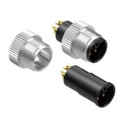 5 Position Circular Connector Plug, Male Pins Solder Cup - Tensility International Corp