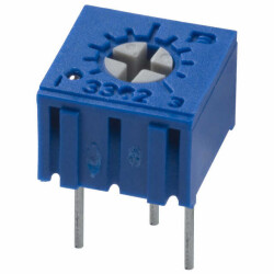 50 kOhms 0.5W, 1/2W PC Pins Through Hole Trimmer Potentiometer Cermet 1.0 Turn Top Adjustment - Bourns Inc.