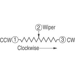 50 Ohms 0.25W, 1/4W PC Pins Through Hole Trimmer Potentiometer Cermet 12.0 Turn Top Adjustment - Bourns Inc. (1)