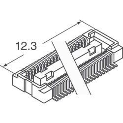 50 Position Connector Socket, Center Strip, Outer Edge Contacts Surface Mount Gold - 3