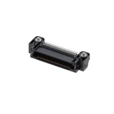 50 Position Connector Socket, Outer Shroud Contacts Surface Mount, Right Angle Gold - 1