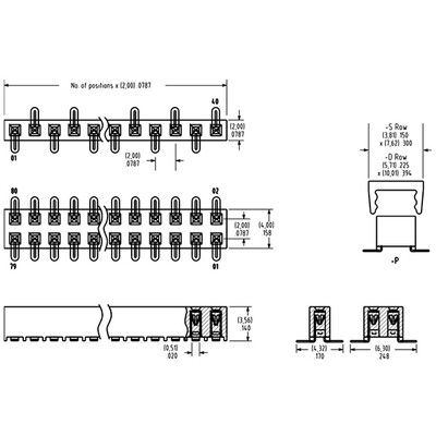 50 Position Receptacle Connector Surface Mount - 3