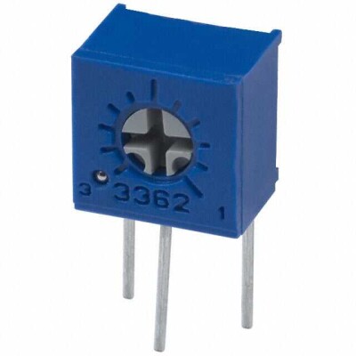 500 Ohms 0.5W, 1/2W PC Pins Through Hole Trimmer Potentiometer Cermet 1.0 Turn Side Adjustment - 1