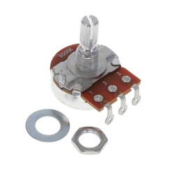 500k Ohm 1 Gang Linear Panel Mount Potentiometer 1.0 Turns Carbon 0.5W, 1/2W Solder Lug - Bourns Inc.