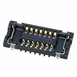 14 Position Connector Receptacle, Center Strip Contacts Surface Mount Gold - Molex