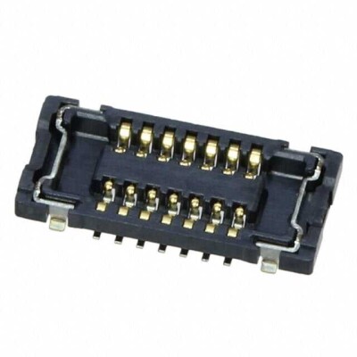 14 Position Connector Receptacle, Center Strip Contacts Surface Mount Gold - 1