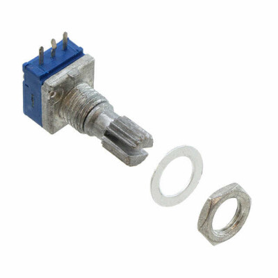 50k Ohm 1 Gang Linear Panel Mount Potentiometer 1.0 Turns Carbon 0.05W, 1/20W PC Pins, Board Locks - 1