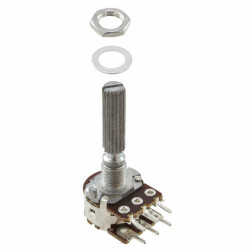 50k Ohm 2 Gang Linear Panel Mount Potentiometer 1.0 Turns Carbon 0.125W, 1/8W PC Pins - Bourns Inc.