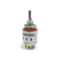 Rotary Switch 4 Position SP4T 150mA (AC), 200mA (DC) 115 VAC Panel Mount - Grayhill Inc.