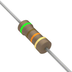51 kOhms ±5% 0.5W, 1/2W Through Hole Resistor Axial Flame Retardant Coating, Safety Carbon Film - 1