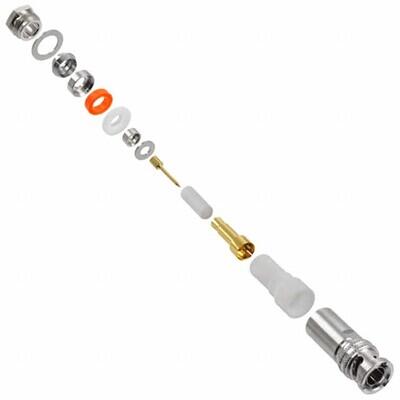 BNC, Triaxial Connector Plug, Male Pin 50Ohm Free Hanging (In-Line) Solder - 1