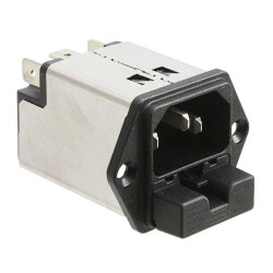Power Entry Connector Receptacle, Male Blades - Module IEC 320-C14 Panel Mount, Flange - SCHURTER Inc.