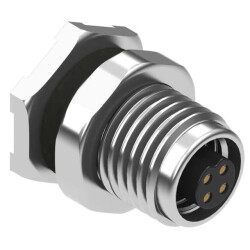 4 Position Circular Connector Receptacle, Female Sockets Solder - 1
