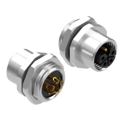 5 Position Circular Connector Receptacle, Female Sockets Solder Cup - Tensility International Corp
