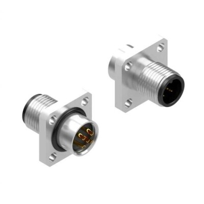 5 Position Circular Connector Plug, Male Pins Solder Cup - 1