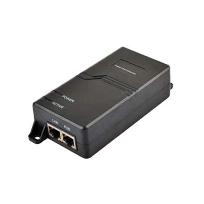 55V Power Over Ethernet (POE) 1 Port Passive Injector 10/100/1000 Mbps Data Rate - 1
