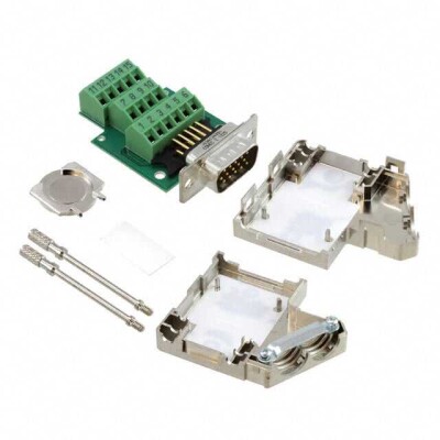 15 Position D-Sub, High Density Plug, Male Pins Connector - 1