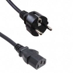 5.91' (1.80m) Power Cord Black CEE 7/7 To IEC 320-C13 H05VV-F - Qualtek
