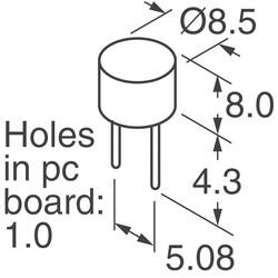 5A 250V AC DC Fuse Board Mount (Cartridge Style Excluded) Through Hole Radial, Can, Vertical - 2